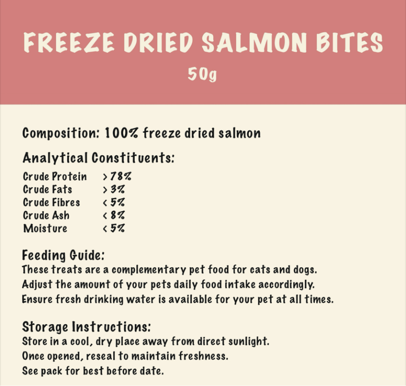 Freeze dried salmon bites 40g