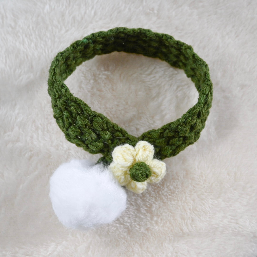 •Pet Crochet Collar - Olive you🫒💛